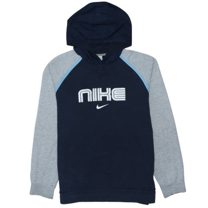 Nike Boys Blue & Grey Pullover Hoodie XL Cotton Logo Sweatshirt