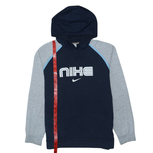 Nike Boys Blue & Grey Pullover Hoodie XL Cotton Logo Sweatshirt