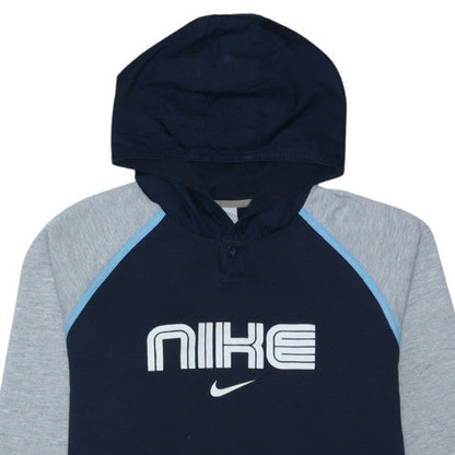 Nike Boys Blue & Grey Pullover Hoodie XL Cotton Logo Sweatshirt