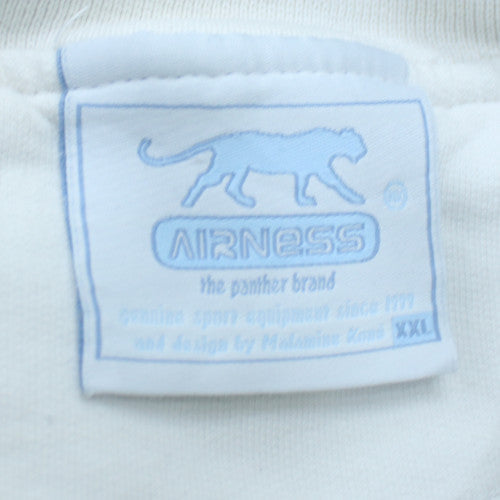 Airness Mens White Blue Graphic Panther Sweatshirt XXL Crew Neck