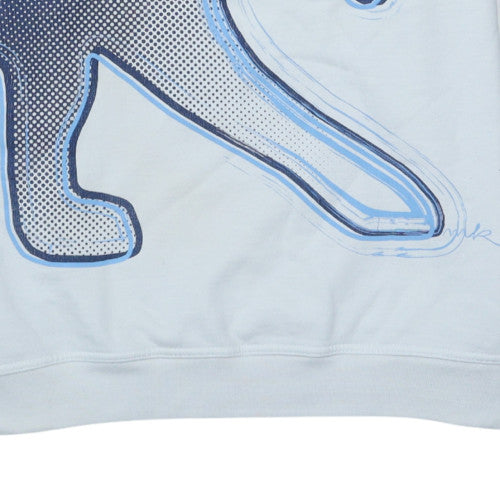 Airness Mens White Blue Graphic Panther Sweatshirt XXL Crew Neck