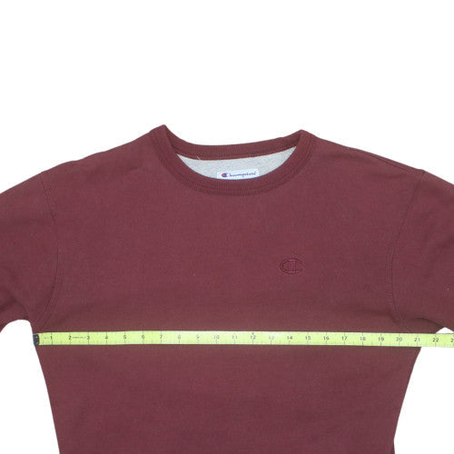 Champion Men's Red Crew Neck Pullover Sweatshirt M Regular Fit