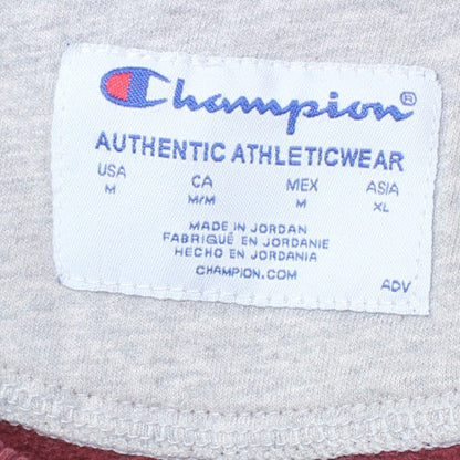 Champion Men's Red Crew Neck Pullover Sweatshirt M Regular Fit