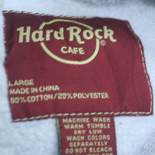 Hard Rock Cafe Women's Grey Pullover Hoodie Large Cotton Blend