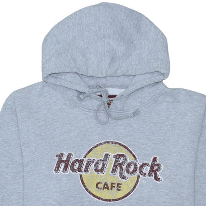 Hard Rock Cafe Women's Grey Pullover Hoodie Large Cotton Blend