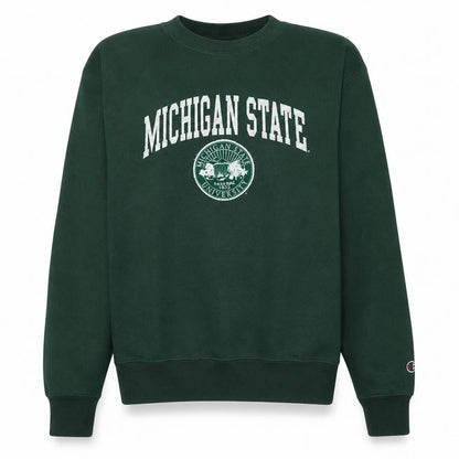 Champion Womens Green Michigan State Crew Neck Pullover Sweatshirt M