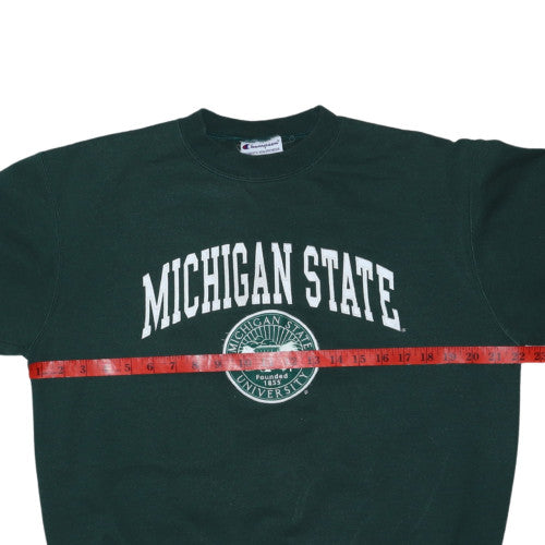 Champion Womens Green Michigan State Crew Neck Pullover Sweatshirt M