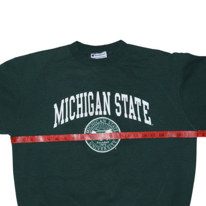 Champion Womens Green Michigan State Crew Neck Pullover Sweatshirt M