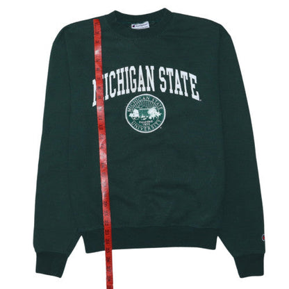 Champion Womens Green Michigan State Crew Neck Pullover Sweatshirt M
