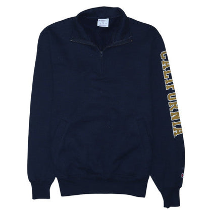 Champion Men's Blue California 1/4 Zip Fleece Sweatshirt M