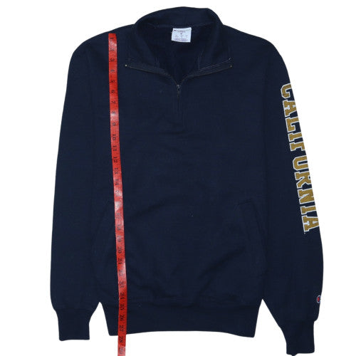 Champion Men's Blue California 1/4 Zip Fleece Sweatshirt M