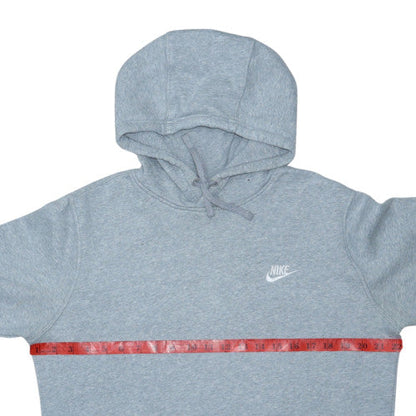 Nike Men's Grey Pullover Hoodie M Regular Fit Fleece Logo Sweatshirt