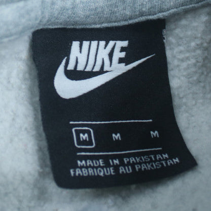 Nike Men's Grey Pullover Hoodie M Regular Fit Fleece Logo Sweatshirt