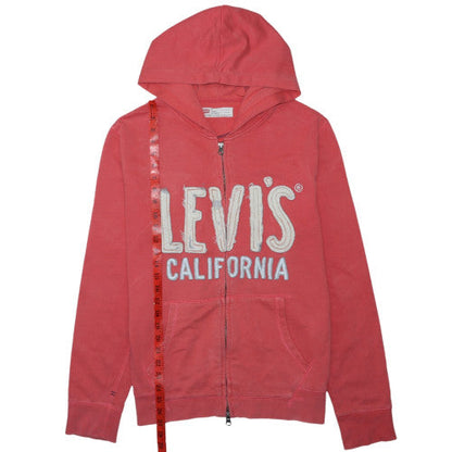 Levi's Women Coral Full Zip Hoodie Medium Cotton Blend