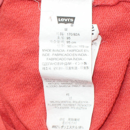 Levi's Women Coral Full Zip Hoodie Medium Cotton Blend