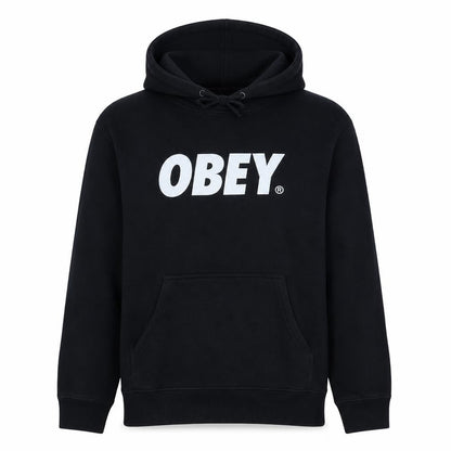 Obey Men's Black Pullover Hoodie S Regular Fit Streetwear Logo
