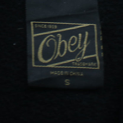 Obey Men's Black Pullover Hoodie S Regular Fit Streetwear Logo