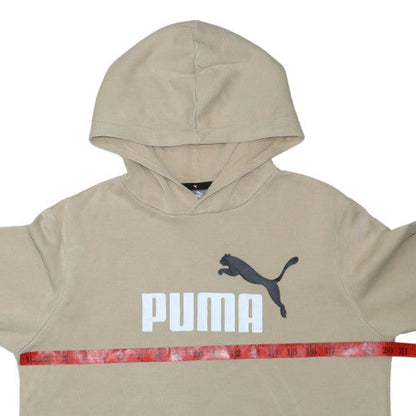 Puma Boys Beige Pullover Hoodie 15-16 Years Logo Classic Fleece Sweatshirt