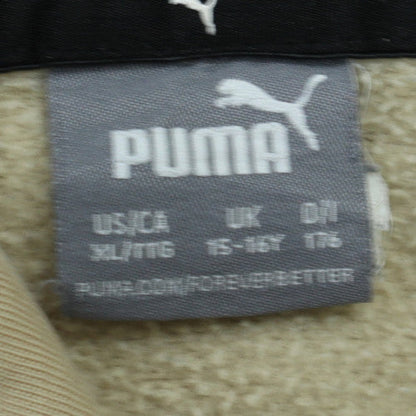 Puma Boys Beige Pullover Hoodie 15-16 Years Logo Classic Fleece Sweatshirt