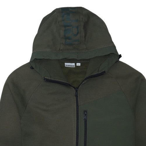 Napapijri Mens Green XL Full Zip Hoodie Jacket