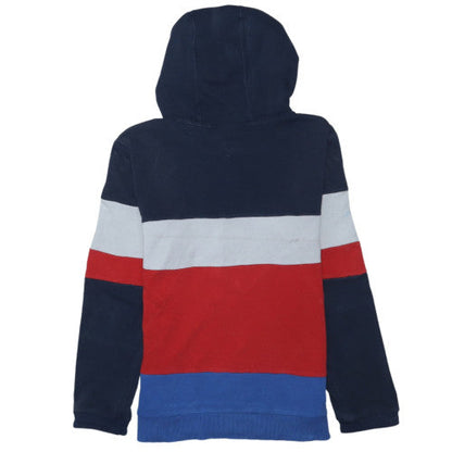 Adidas Boys Blue Colourblock Pullover Hoodie - Size 10 Years