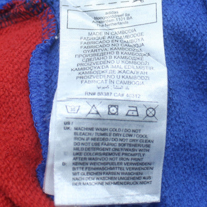 Adidas Boys Blue Colourblock Pullover Hoodie - Size 10 Years