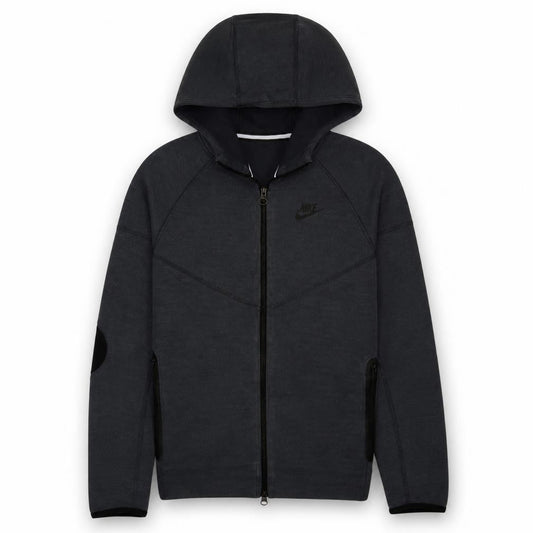 Front view of Nike boys’ black full zip hoodie xl (158-170cm) fleece casual hooded sweatshirt