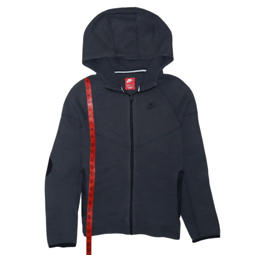 Nike Boys Black Full Zip Hoodie XL (158-170cm) Fleece Casual Hooded Sweatshirt
