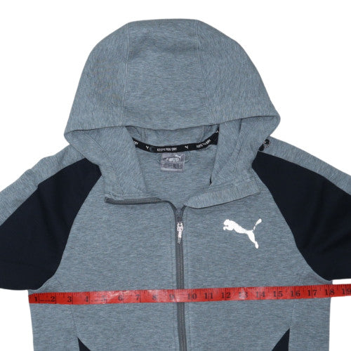 Puma Mens Grey XS Full Zip Hoodie Sweatshirt Lightweight Sportswear