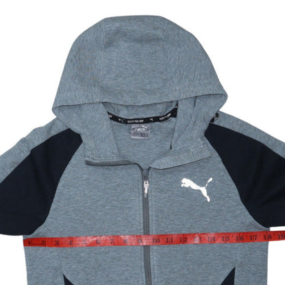 Puma Mens Grey XS Full Zip Hoodie Sweatshirt Lightweight Sportswear