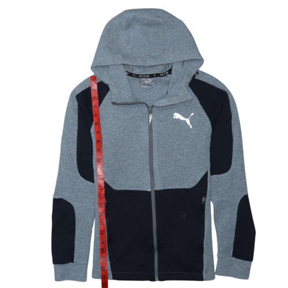 Puma Mens Grey XS Full Zip Hoodie Sweatshirt Lightweight Sportswear