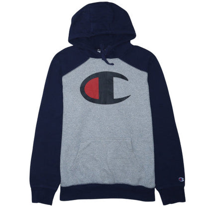 Champion Men's Grey 2XL Pullover Hoodie with Logo and Pockets