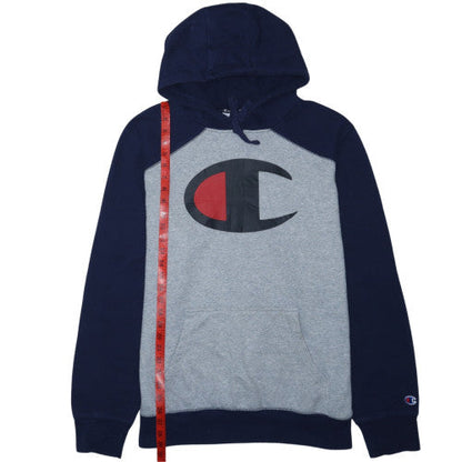 Champion Men's Grey 2XL Pullover Hoodie with Logo and Pockets