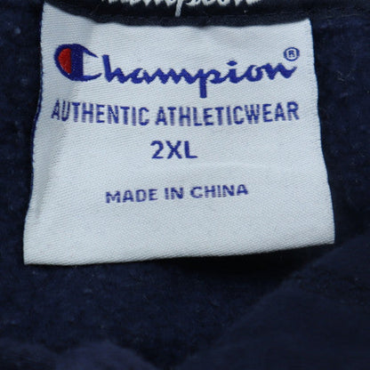 Champion Men's Grey 2XL Pullover Hoodie with Logo and Pockets