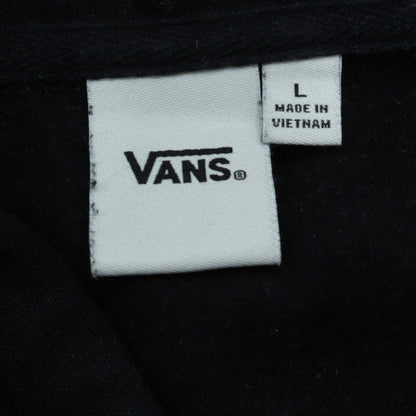 Vans Womens Black Pullover Hoodie L Cotton Blend Logo Sweatshirt