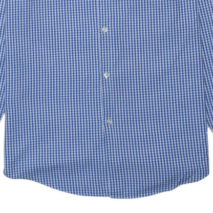 Hugo Boss Men's Blue Slim Fit Checked Long Sleeve Button-Up Shirt Size 40