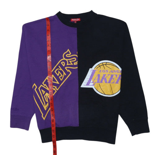 Mitchell & Ness Womens Black Purple Lakers Sweatshirt Small Crew Neck