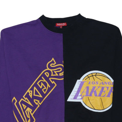 Mitchell & Ness Womens Black Purple Lakers Sweatshirt Small Crew Neck