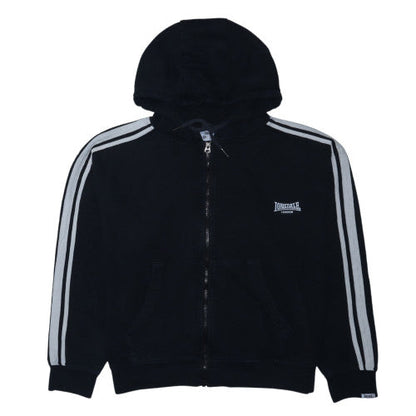 Lonsdale Women Black Full Zip Hoodie Size 16 Cotton Blend