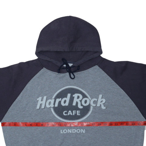 Hard Rock Cafe London Men's Grey Pullover Hoodie Size L
