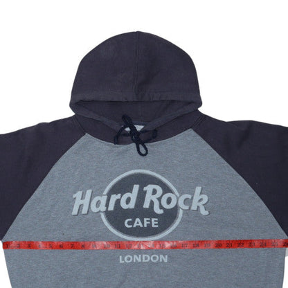 Hard Rock Cafe London Men's Grey Pullover Hoodie Size L