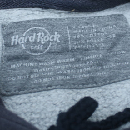 Hard Rock Cafe London Men's Grey Pullover Hoodie Size L