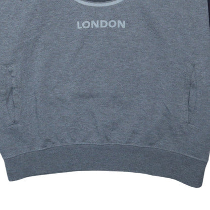 Hard Rock Cafe London Men's Grey Pullover Hoodie Size L