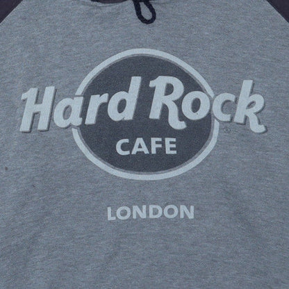 Hard Rock Cafe London Men's Grey Pullover Hoodie Size L