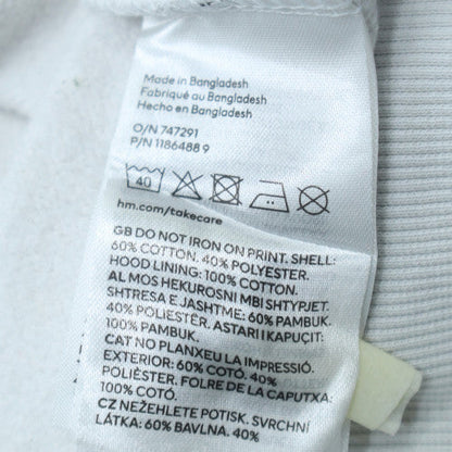 H&M Divided Women’s White Nirvana Hoodie Size L Cotton Blend Pullover