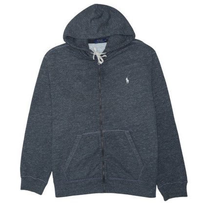 Ralph Lauren Men's Grey Full Zip Hoodie 2XL Cotton Fleece