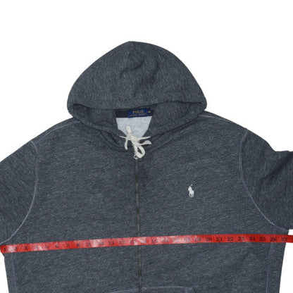 Ralph Lauren Men's Grey Full Zip Hoodie 2XL Cotton Fleece