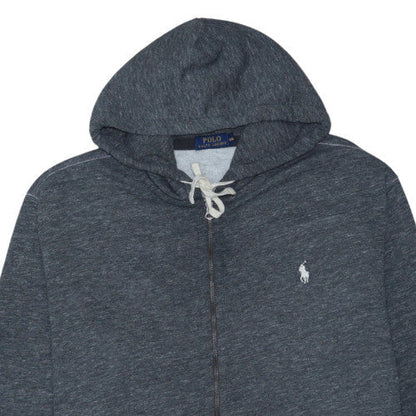 Ralph Lauren Men's Grey Full Zip Hoodie 2XL Cotton Fleece
