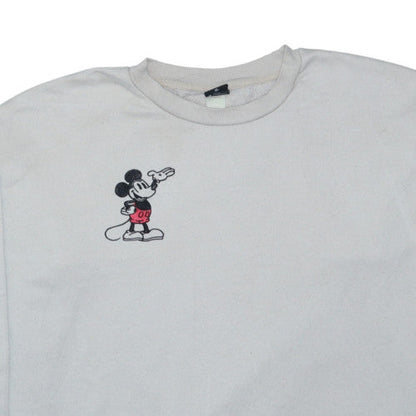 Disney Mickey Mouse White Crew Neck Sweatshirt Women XL