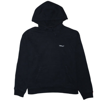 Levi's Men's Black Relaxed Pullover Hoodie L Fleece Logo